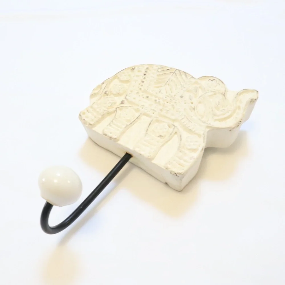 Elephant Carved Single Hook Wall Decor NWOT
